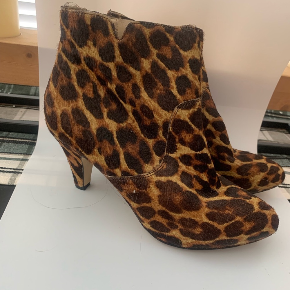 INC Brand Dyed Calf Fur Booties in size 6 with zipper on the side & 3 inch heel